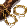 Stainless Steel Hiphop Spiral Ochain Necklace Bracelet Geometric Electroplated Punk Style