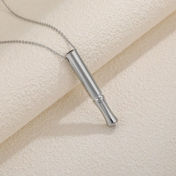 Stainless Steel Hiphop Style Cylinder Jewelry Necklace For Yoga Meditation With Polishing Treatment