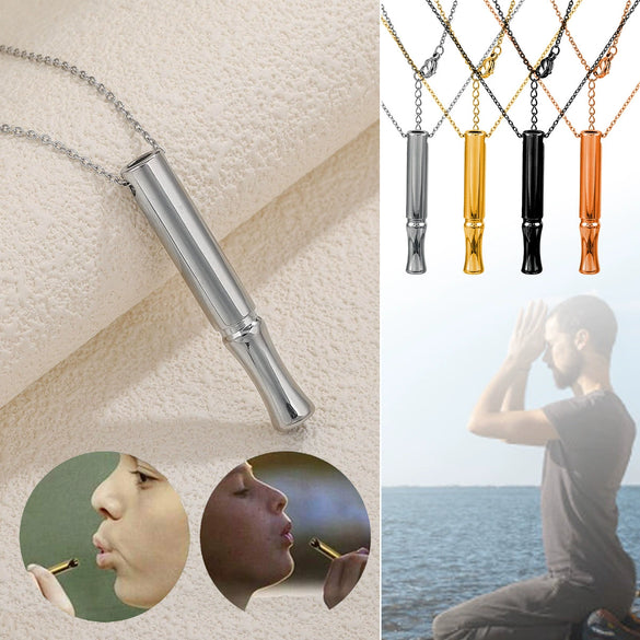 Stainless Steel Hiphop Style Cylinder Jewelry Necklace For Yoga Meditation With Polishing Treatment