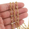 Stainless Steel Hiphop Style Oval Cuban Chain With Totem Pattern Electroplated Handmade Jewelry Making Accessories For Necklace And Bracelet