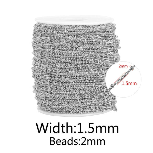 Stainless Steel Hiphop Style Totem Pattern Bead Chain Jewelry Making Supplies For Anklet Necklace Bracelet With Electroplating
