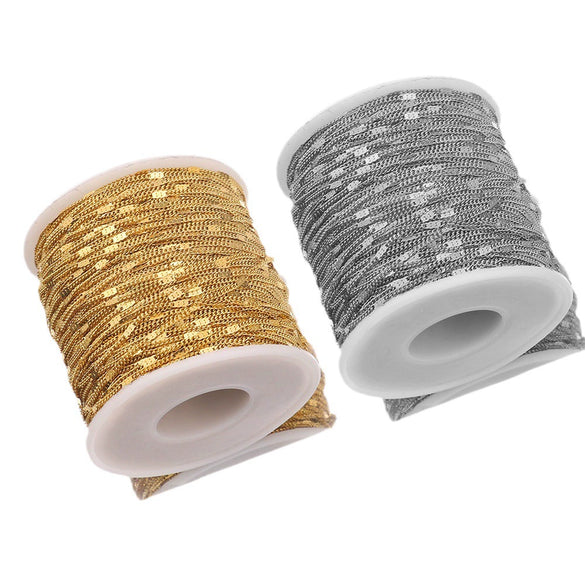 Stainless Steel Hiphop Style Totem Pattern Side Pressure Flat Chain Diy Handmade Women's Necklace And Bracelet Supplies Accessories With Electroplating