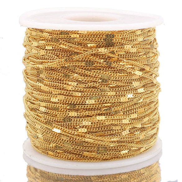 Stainless Steel Hiphop Style Totem Pattern Side Pressure Flat Chain Diy Handmade Women's Necklace And Bracelet Supplies Accessories With Electroplating