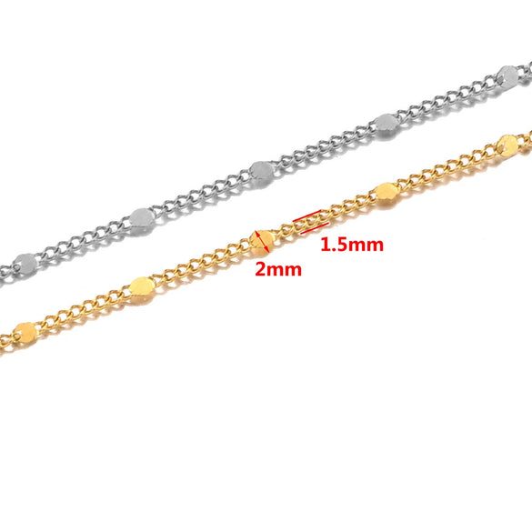 Stainless Steel Hiphop Style Totem Pattern Side Pressure Flat Chain Diy Handmade Women's Necklace And Bracelet Supplies Accessories With Electroplating