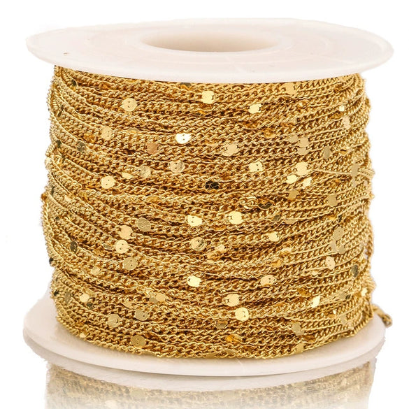 Stainless Steel Hiphop Style Totem Pattern Side Pressure Flat Chain Diy Handmade Women's Necklace And Bracelet Supplies Accessories With Electroplating