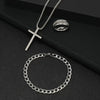 Stainless Steel Hiphop Trendy Cross Threepiece Jewelry Set