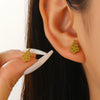 Stainless Steel Hollow Christmas Tree Earrings With Goldplated Finish For Women Casual Festival Jewelry