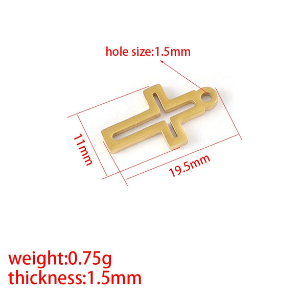 Stainless Steel Hollow Cross Pendant Hip Hop Necklace Women Jewelry Accessories Fine Polishing