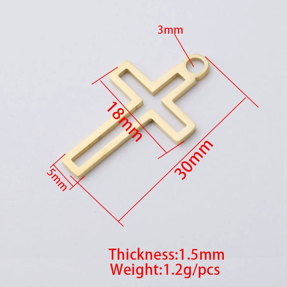 Stainless Steel Hollow Cross Pendant Hip Hop Necklace Women Jewelry Accessories Fine Polishing