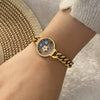 Stainless Steel Hollow Disc Dripping Oil Eye Palm Personality Women's Jewelry Bracelet With Electroplating