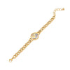 Stainless Steel Hollow Disc Dripping Oil Eye Palm Personality Women's Jewelry Bracelet With Electroplating