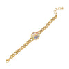 Stainless Steel Hollow Disc Dripping Oil Eye Palm Personality Women's Jewelry Bracelet With Electroplating