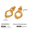 Stainless Steel Hollow Geometric Earrings With Electroplating Treatment For Women