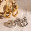Stainless Steel Hollow Geometric Earrings With Electroplating Treatment For Women