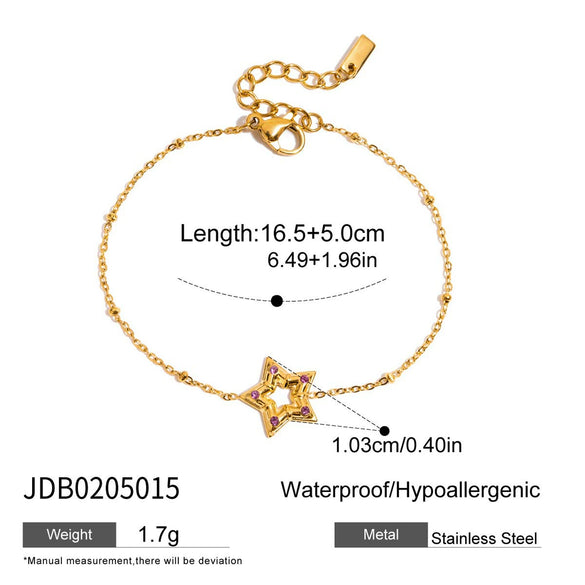 Stainless Steel Hollow Geometric Style Electroplated Women's Hand Jewelry Bracelet