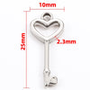 Stainless Steel Hollow Heart Key Pendant Jewelry Accessories Electroplated
