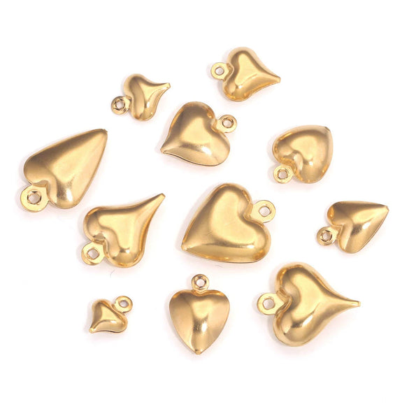Stainless Steel Hollow Heart Pendant Jewelry Accessories Electroplating Wholesale