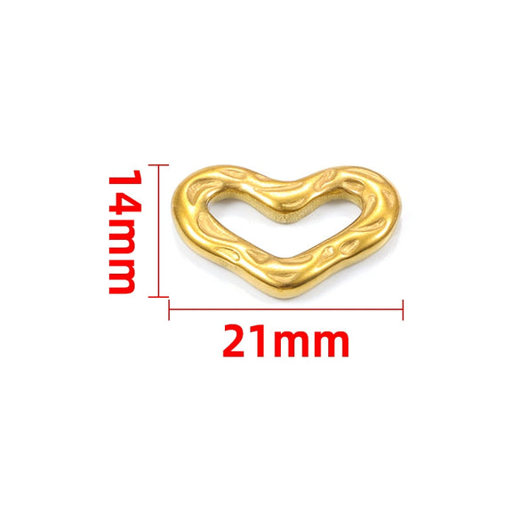 Stainless Steel Hollow Heart Pendant Jewelry Accessories With Vacuum Electroplating