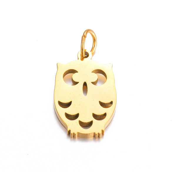 Stainless Steel Hollow Heart Skull Smiley Owl Symbol Polished Pendant Jewelry Accessories Electroplated