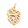 Stainless Steel Hollow Heart Skull Smiley Owl Symbol Polished Pendant Jewelry Accessories Electroplated