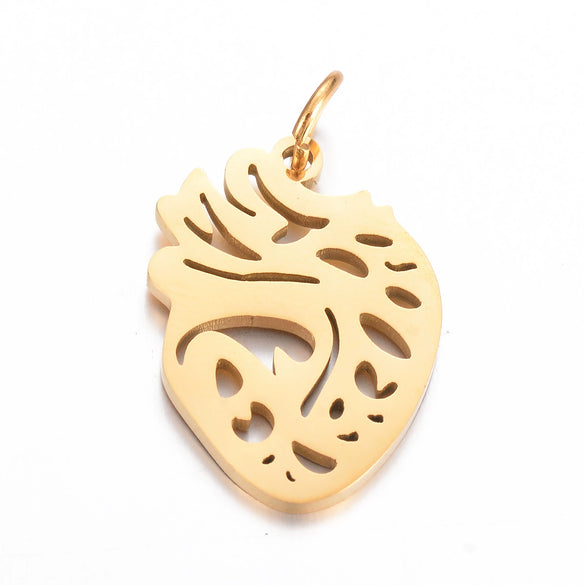 Stainless Steel Hollow Heart Skull Smiley Owl Symbol Polished Pendant Jewelry Accessories Electroplated