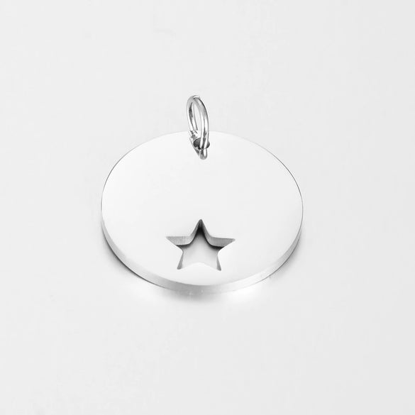 Stainless Steel Hollow Love Circle Pendant Jewelry Accessories With Polishing And Electroplating