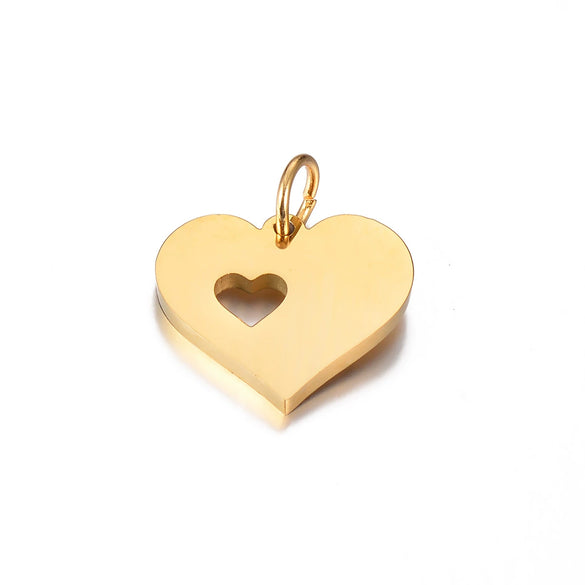 Stainless Steel Hollow Love Circle Pendant Jewelry Accessories With Polishing And Electroplating
