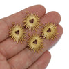 Stainless Steel Hollow Love Pendant Jewelry Accessories With Sunflower Design Round Shape Electroplated