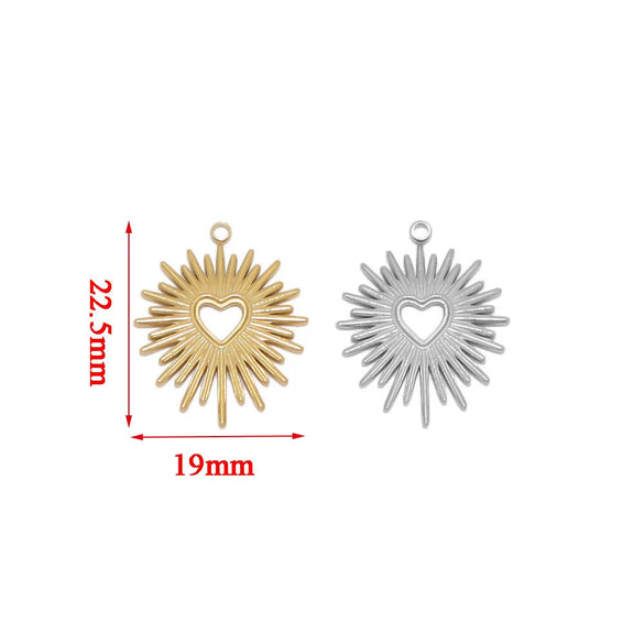 Stainless Steel Hollow Love Pendant Jewelry Accessories With Sunflower Design Round Shape Electroplated