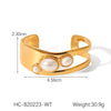 Stainless Steel Hollow Pearl Bracelet With Natural Tiger Eye Set With Pearls Retro Temperament