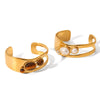 Stainless Steel Hollow Pearl Bracelet With Natural Tiger Eye Set With Pearls Retro Temperament