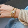 Stainless Steel Hollow Pearl Natural Style Electroplated Bracelet Jewelry