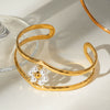 Stainless Steel Hollow Pearl Natural Style Electroplated Bracelet Jewelry