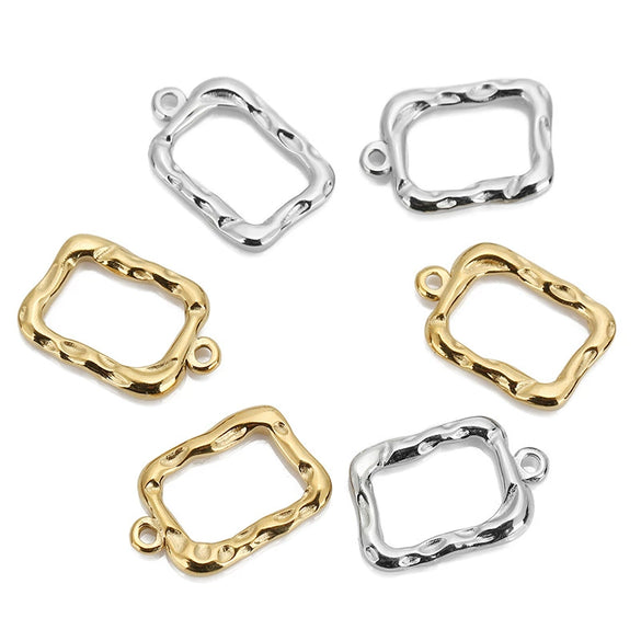 Stainless Steel Hollow Square Jewelry Accessories Sweater Chain Necklace Pendant Earrings With Electroplating