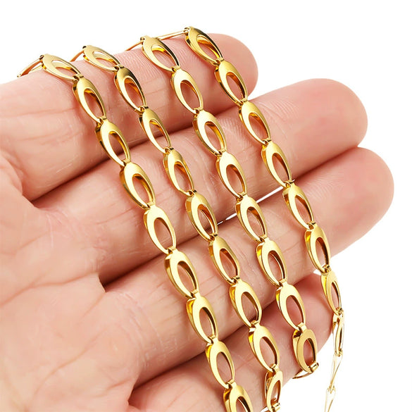 Stainless Steel Hollow Water Drop Double Layer Stamped Handmade Chain Clothing Accessories With Vacuum Plating And Electroplating