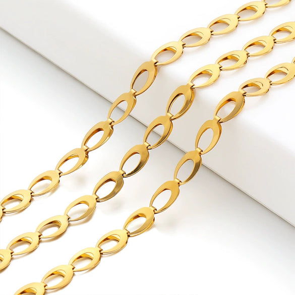 Stainless Steel Hollow Water Drop Double Layer Stamped Handmade Chain Clothing Accessories With Vacuum Plating And Electroplating