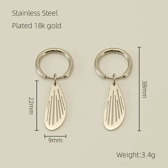 Stainless Steel Hollow Wings Butterfly Cross Earrings For Women With Geometric And Animal Patterns Electroplated