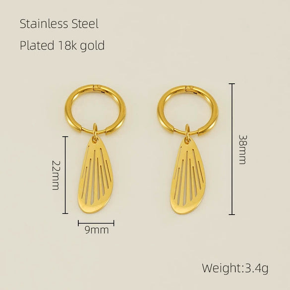 Stainless Steel Hollow Wings Butterfly Cross Earrings For Women With Geometric And Animal Patterns Electroplated