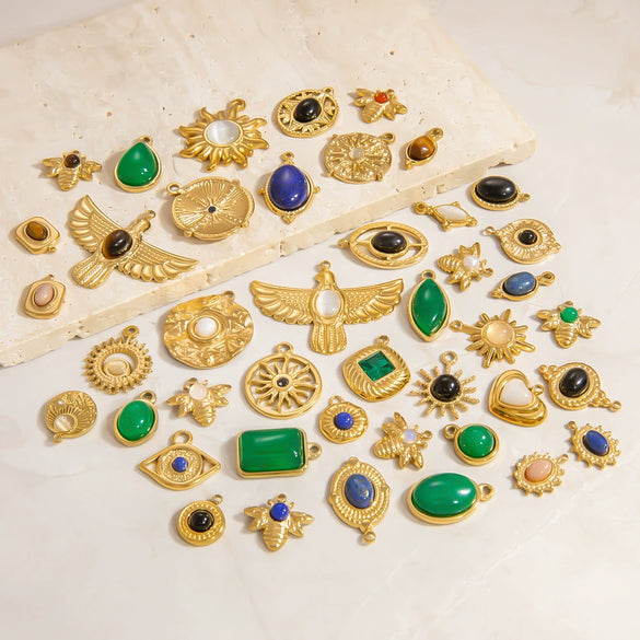 Stainless Steel Honeypot Pattern Handmade Jewelry Accessories Pendant Necklace Bracelet With Electroplating