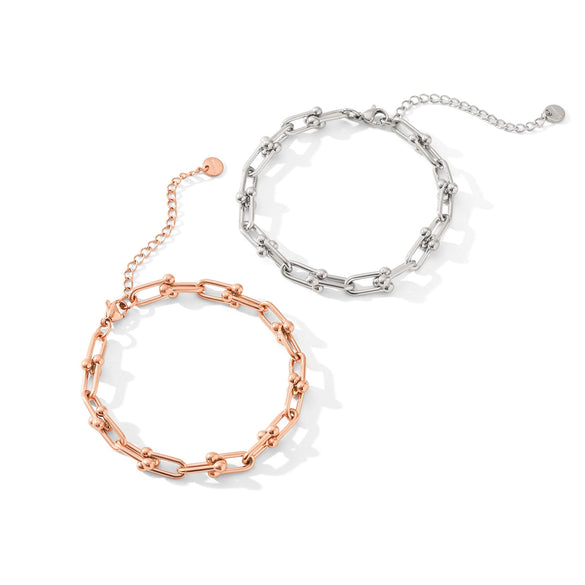 Stainless Steel Horseshoe Buckle Bracelet Geometric Electroplating Women's Light Luxury Jewelry