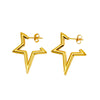 316L Stainless Steel Horseshoe Buckle C Shape Woven Irregular Women's Earrings With Geometric And Star Patterns And Electroplating Treatment