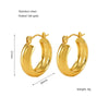 316L Stainless Steel Horseshoe Buckle C Shape Woven Irregular Women's Earrings With Geometric And Star Patterns And Electroplating Treatment