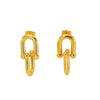 316L Stainless Steel Horseshoe Buckle C Shape Woven Irregular Women's Earrings With Geometric And Star Patterns And Electroplating Treatment