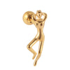 Stainless Steel Human Body Ball Leaf Earrings Electroplated
