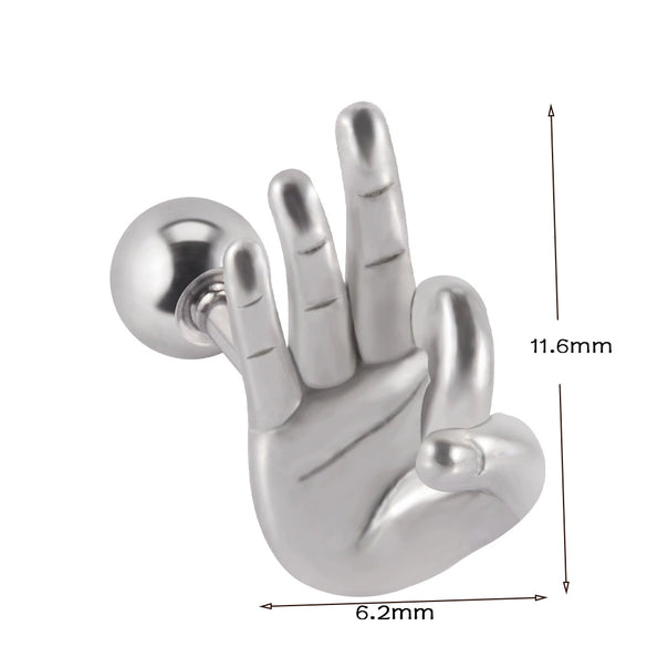 Stainless Steel Human Body Ball Leaf Earrings Electroplated