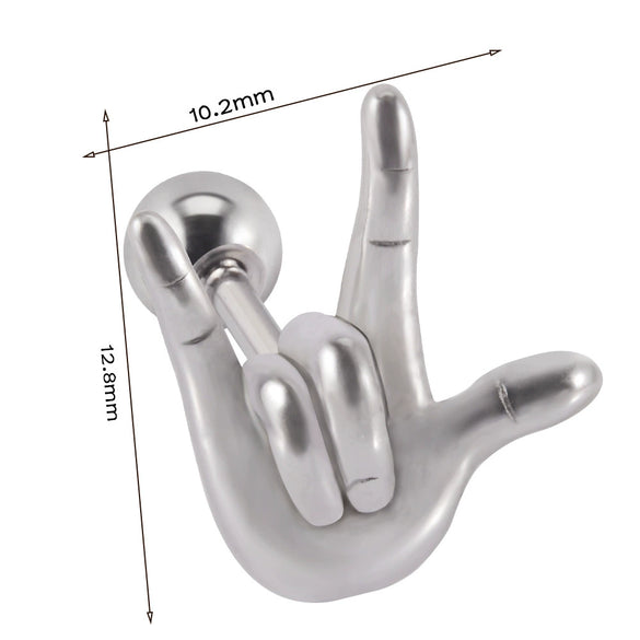 Stainless Steel Human Body Ball Leaf Earrings Electroplated
