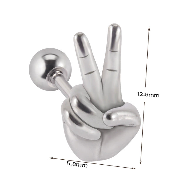 Stainless Steel Human Body Ball Leaf Earrings Electroplated