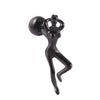 Stainless Steel Human Body Ball Leaf Earrings Electroplated
