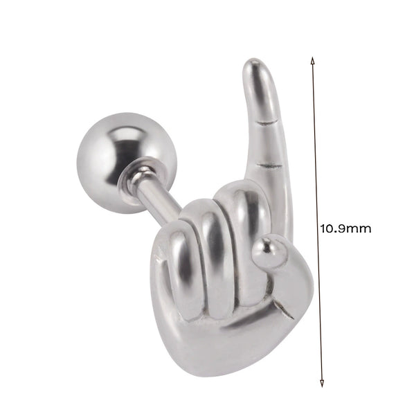 Stainless Steel Human Body Ball Leaf Earrings Electroplated