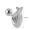 Stainless Steel Human Body Ball Leaf Earrings Electroplated